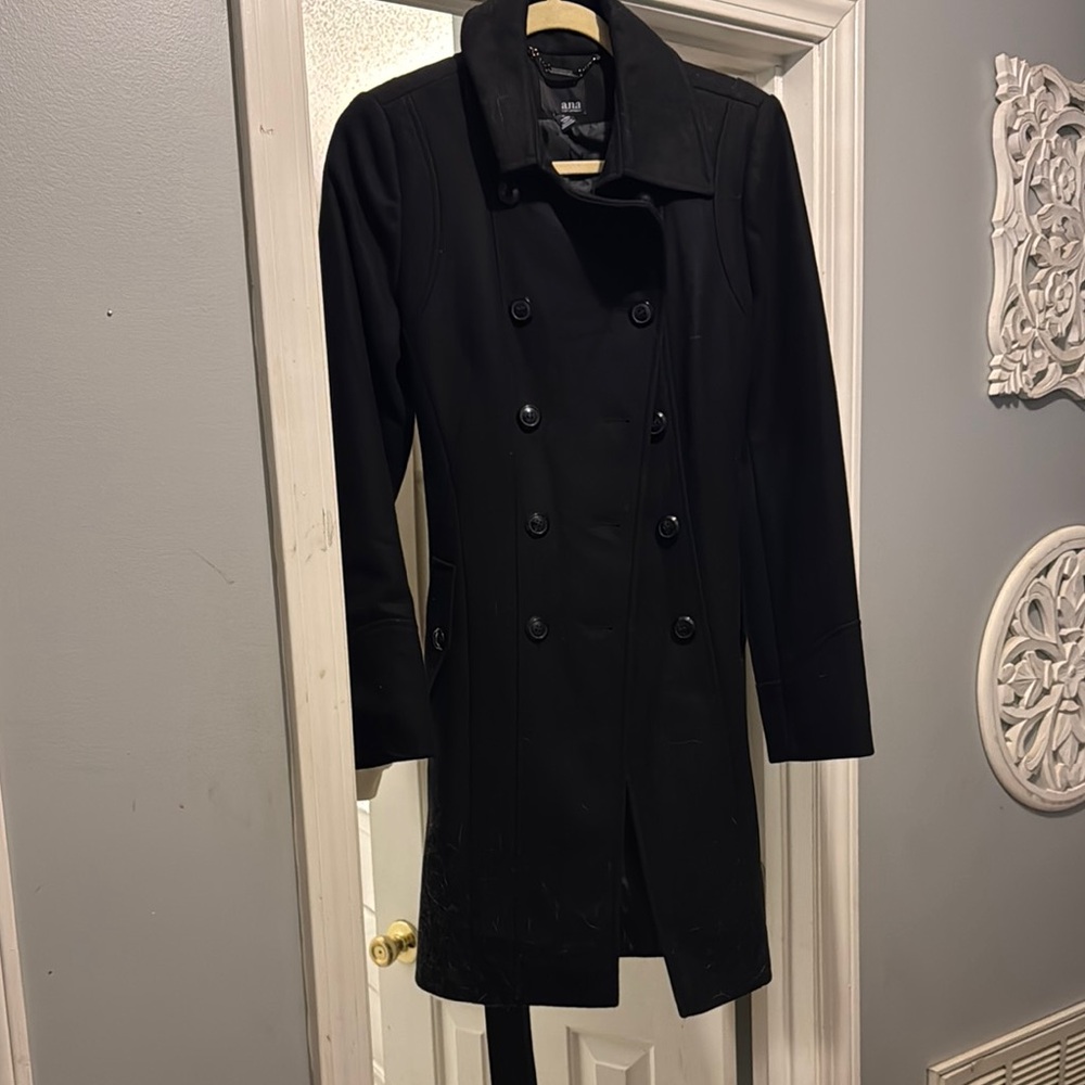 Black Double-Breasted Women's Coat